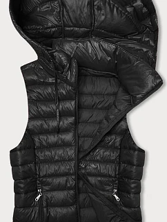 Černá prošívaná vesta s kapucí model 18914558 - J.STYLE