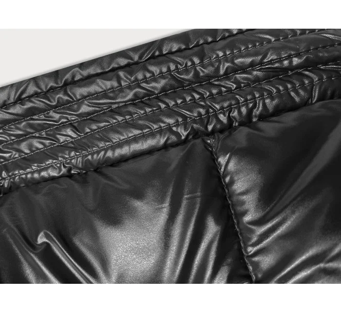 Černobéžová hrubší oboustranná dámská zimní bunda model 21247459 - MELYA MELODY