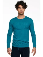 Pánské pyžamo 40040 Badge turquise - HENDERSON Pánské pyžamo 40040 Badge turquise - HENDERSON