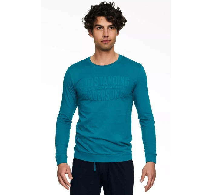 Pánské pyžamo 40040 Badge turquise - HENDERSON Pánské pyžamo 40040 Badge turquise - HENDERSON