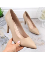 Sergio Leone W SK415B béžové lodičky na podpatku