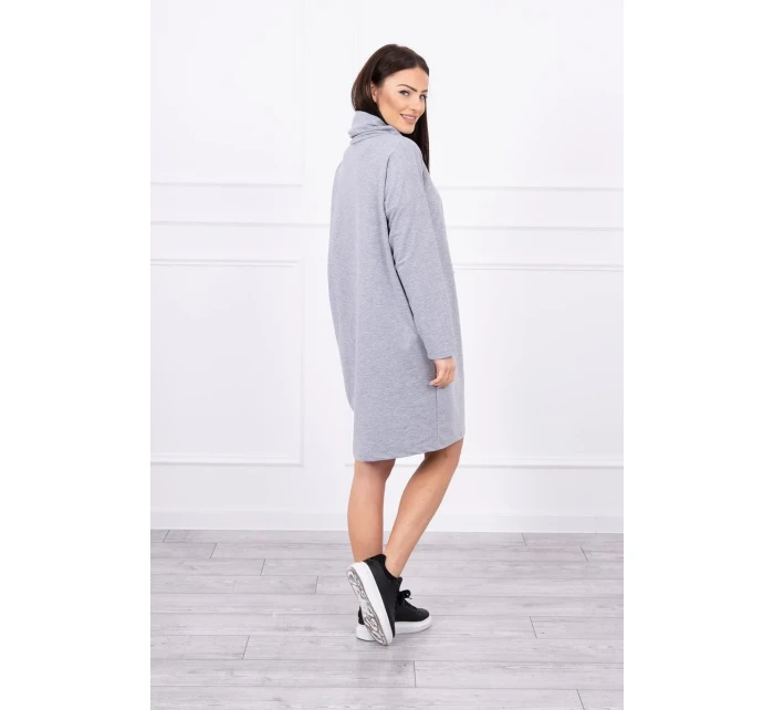 Šaty s kravatou šedé