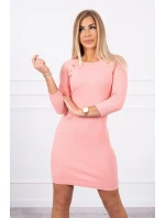 Šaty s ozdobnými knoflíky meruňková Šaty s ozdobnými knoflíky meruňková