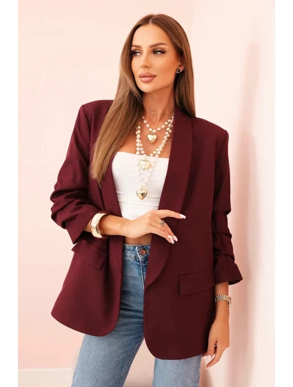 Elegantní sako s klopami bordové Elegantní sako s klopami bordové