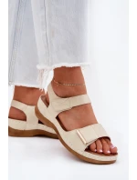 Pohodlné dámské sandály na suchý zip zlaté Iphiope Pohodlné dámské sandály na suchý zip zlaté Iphiope