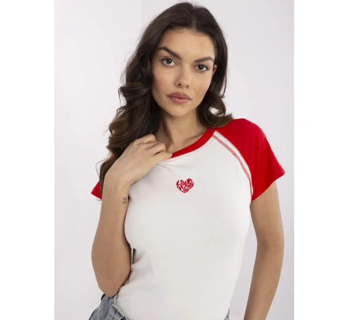 Tričko NM TS model 21021774 bílé a červené - FPrice Tričko NM TS model 21021774 bílé a červené - FPrice