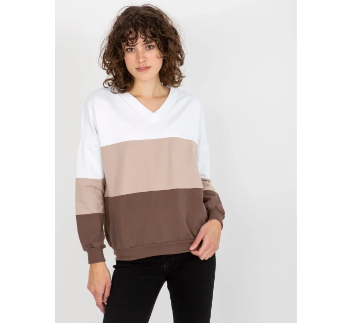 Mikina RV BL 8328.65P bílo-hnědá