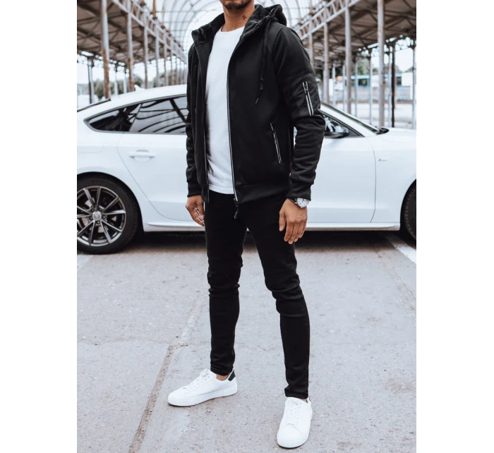 Pánská rozepínací zateplená mikina černá FashionStreet BX5627