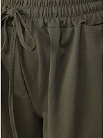 Dámské joggerové kalhoty s gumou v pase, olivově zelené, FashionStreet UY3167 Dámské joggerové kalhoty s gumou v pase, olivově zelené, FashionStreet UY3167