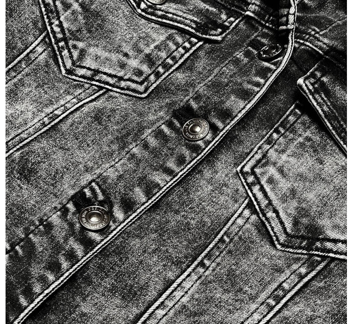 Krátká černá dámská džínová bunda (POP5989-K)