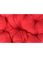 ZAHRADNÍ KŘESLO OTOČNÉ O 360 STUPŇŮ S ČERVENÝM POLŠTÁŘEM