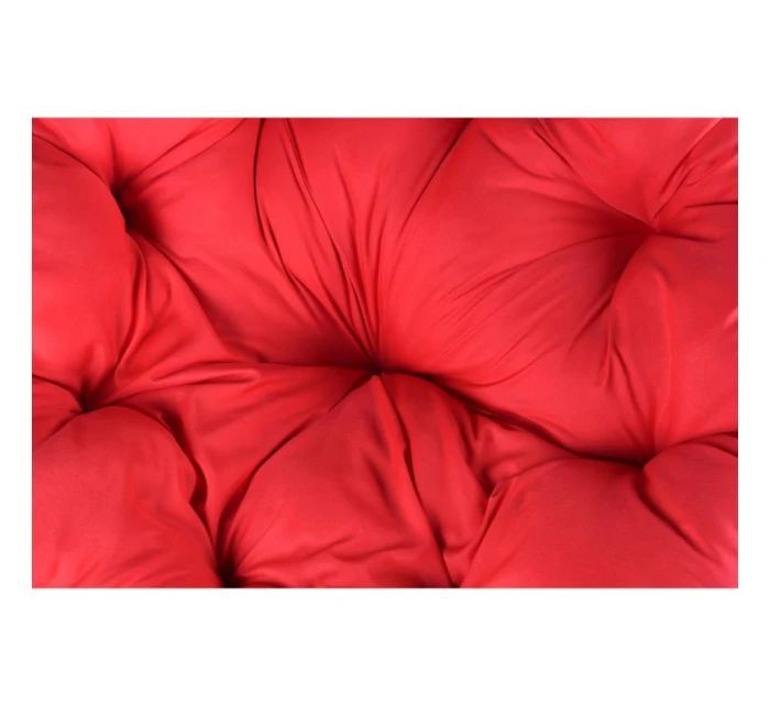 ZAHRADNÍ KŘESLO OTOČNÉ O 360 STUPŇŮ S ČERVENÝM POLŠTÁŘEM