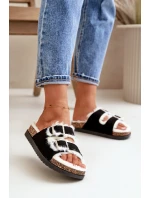 Dámské Pantofle S Přezkami A Kožíškem Černé model 21670217 - Boto Dámské Pantofle S Přezkami A Kožíškem Černé model 21670217 - Boto