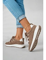 Dámské kožené semišové tenisky Hnědé model 22069525 - EVENTO