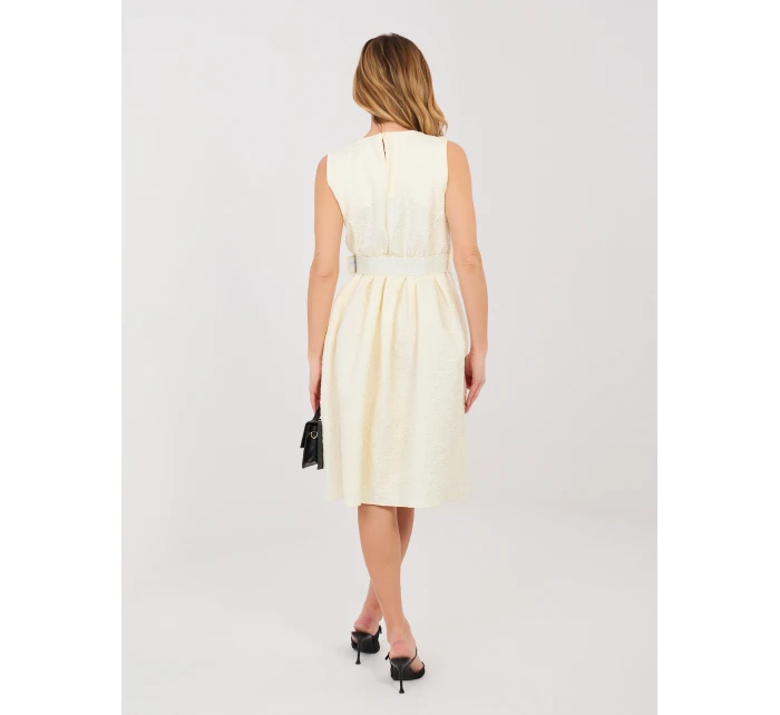 Sukienka IT SK model 22013738 ecru - FPrice Sukienka IT SK model 22013738 ecru - FPrice