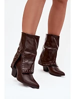 Dámské kovbojky D8259 hnědé - Sweet Shoes