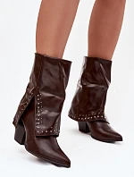 Dámské kovbojky D8259 hnědé - Sweet Shoes