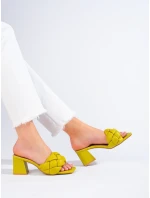 Pohodlné nazouváky zelené dámské na širokém podpatku Pohodlné nazouváky zelené dámské na širokém podpatku