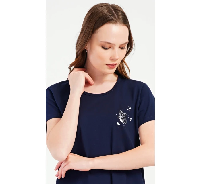 Dámská noční košile s krátkým rukávem model 20911539 - Vienetta Dámská noční košile s krátkým rukávem model 20911539 - Vienetta