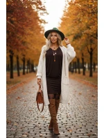 model 21481269 Pohodlné šaty s dlouhými rukávy čokoládové - numoco model 21481269 Pohodlné šaty s dlouhými rukávy čokoládové - numoco