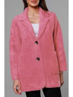 Krátký vlněný přehoz přes oblečení typu alpaka v lososové barvě model 18059153 - MADE IN ITALY