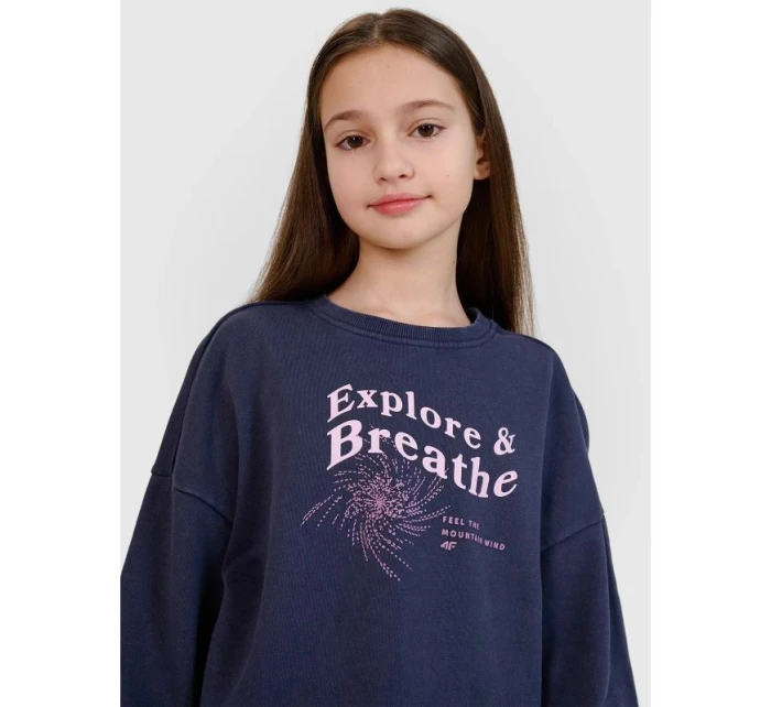 Dívčí mikina bez kapuce 4F 4FJWSS25TSWSF1483-22S Dívčí mikina bez kapuce 4F 4FJWSS25TSWSF1483-22S