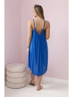 Viskózové šaty na ramínka chrpově modrá Viskózové šaty na ramínka chrpově modrá