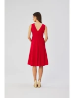 S358 Přiléhavé šaty bez rukávů - červené S358 Přiléhavé šaty bez rukávů - červené