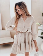 Letní mušelínové šaty LYVONNE light beige FashionStreet EY2615