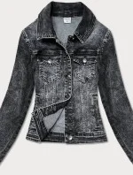 Krátká černá dámská džínová bunda (POP5989-K)