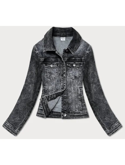 Krátká černá dámská džínová bunda model 16988847 - P.O.P. SEVEN