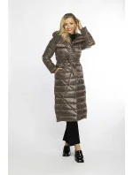 Dámská bunda ve velbloudí barvě s páskem pro zavazování model 21247094 - Ann Gissy