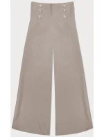 Tmavě béžové elegantní široké dámské kalhoty model 20159967 - MADE IN ITALY