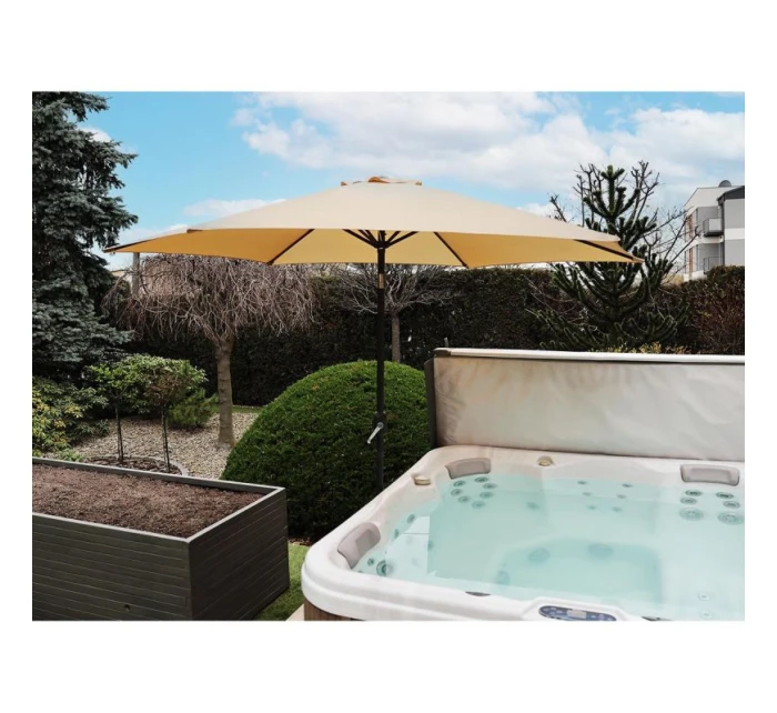 ZAHRADNÍ SLUNEČNÍK 300 CM SKLÁDACÍ BÉŽOVÝ