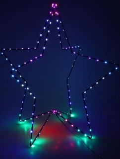 3D DEKORATIVNÍ STOJÍCÍ HVĚZDA 120LED RGB 80CM