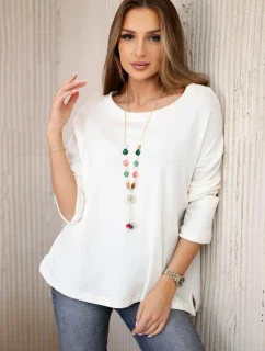 Halenka s náhrdelníkem ecru