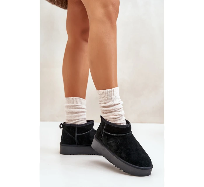 Dámské semišové sněhule na platformě černé model 21670434 - Boto Dámské semišové sněhule na platformě černé model 21670434 - Boto