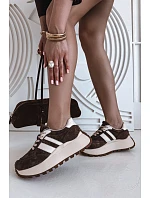 Semišové tenisky na masivní platformě D&A GR61-5986 Čokoládové