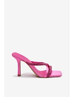 Dámské lodičky na jehlovém podpatku s pásky a kamínky fuchsiové model 22103243 - Boto Dámské lodičky na jehlovém podpatku s pásky a kamínky fuchsiové model 22103243 - Boto