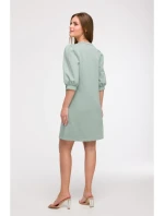 Šaty áčkového střihu s rukávy mátové model 21047135 - BeWear