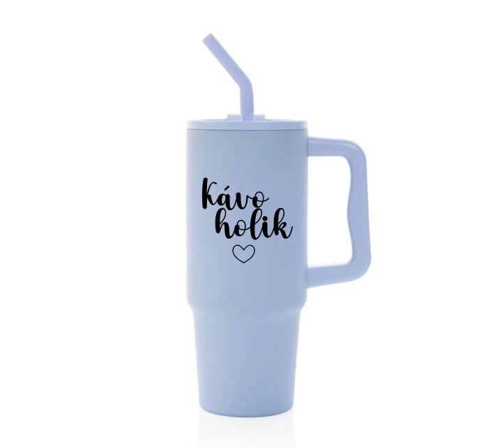 KÁVOHOLIK - světle modrý cestovní termohrnek 900 ml