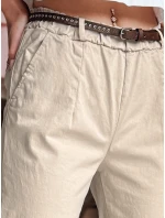 Dámské kalhoty chinos s páskem RELCIX light beige FashionStreet UY2585