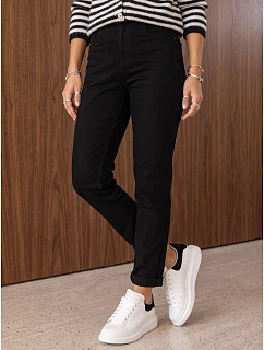 Jeansy damskie mom fit z wysokim stanem czarne FashionStreet UY3243