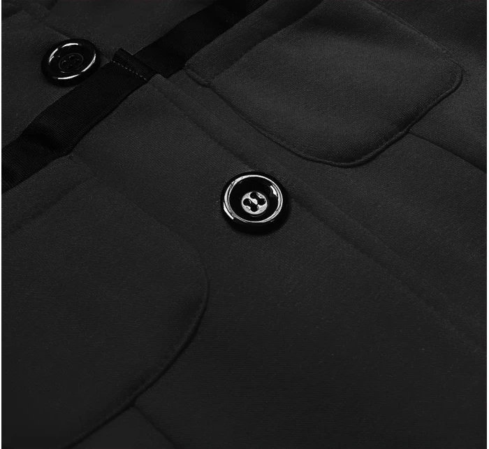 Krátká černá dámská rozepínací mikina model 21224407 - LHD