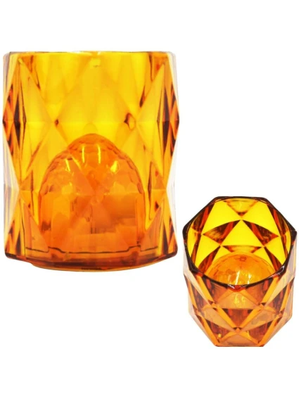 MINI DEKORATIVNÍ LAMPA 6 CM JANTAROVÁ TEPLÁ BÍLÁ 1 LED