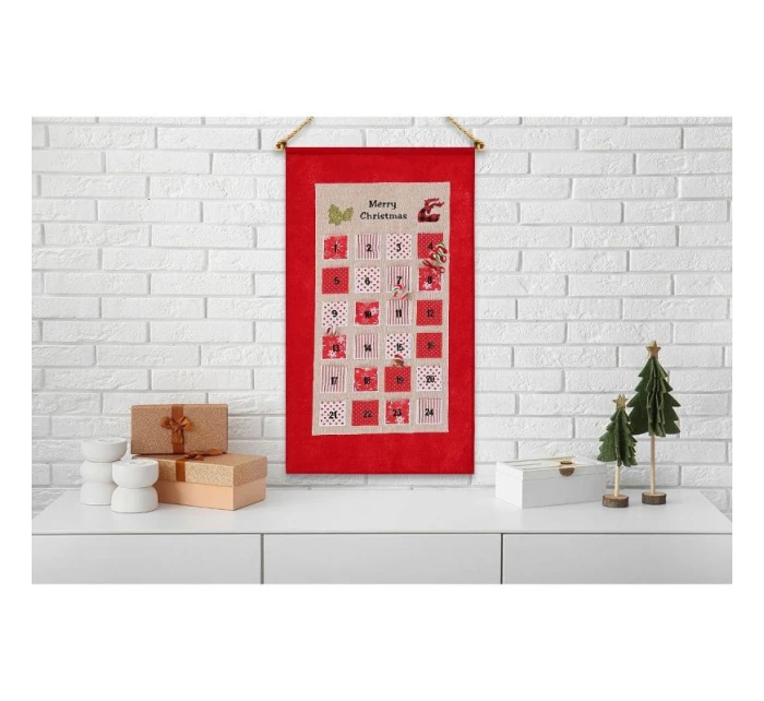 ADVENTNÍ KALENDÁŘ 56x87CM ČERVENÝ