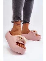 Dámské pěnové pantofle s mašlí, Pink Salessa