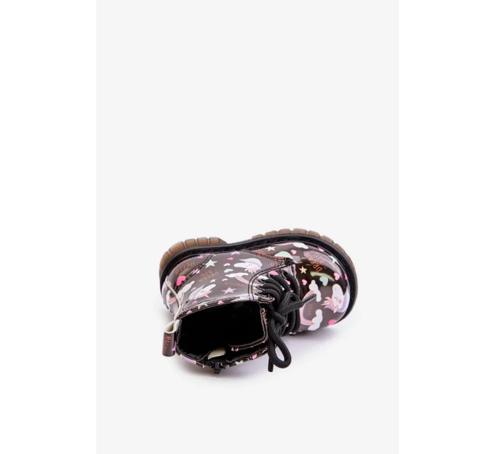 Dětské Zateplené Kotníkové Boty s Zipem Jednorožci Černé Tiptop Dětské Zateplené Kotníkové Boty s Zipem Jednorožci Černé Tiptop