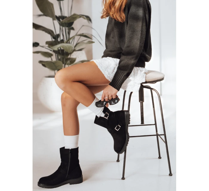 Dámské černé boty FashionStreet ZY1218 Dámské černé boty FashionStreet ZY1218