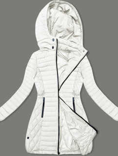 Dámská bunda v ecru barvě s kapucí pro přechodné období model 18910693 - LHD